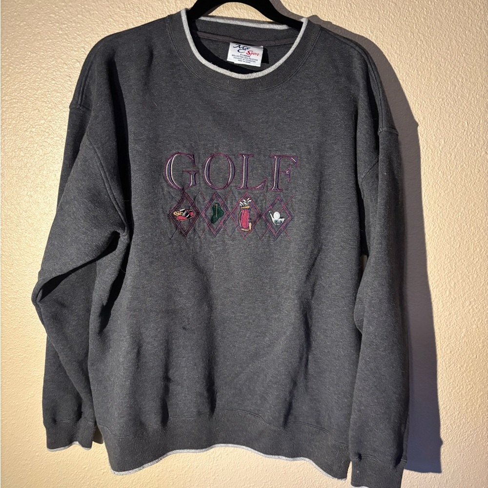 Vintage M&C Golf Embroidered Sweatshirt - Gray